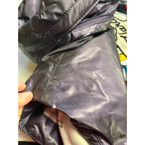 Ed Hardy Mens XXL purple Puffer Vest Snake & Skull Embroidery Down hood Y2K - Picture 15 of 15